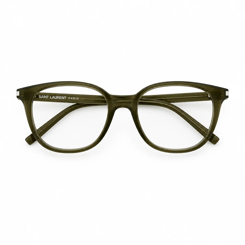 Saint Laurent SL 644/F Unisex Transparent Green Eyeglasses