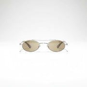 Chanel Oval Metal &amp; Imitation Pearl Brown Sunglasses