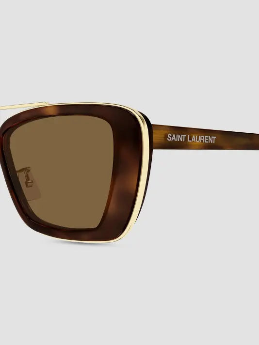 Saint Laurent SL 825 Unisex Rectangular Havana Sunglasses