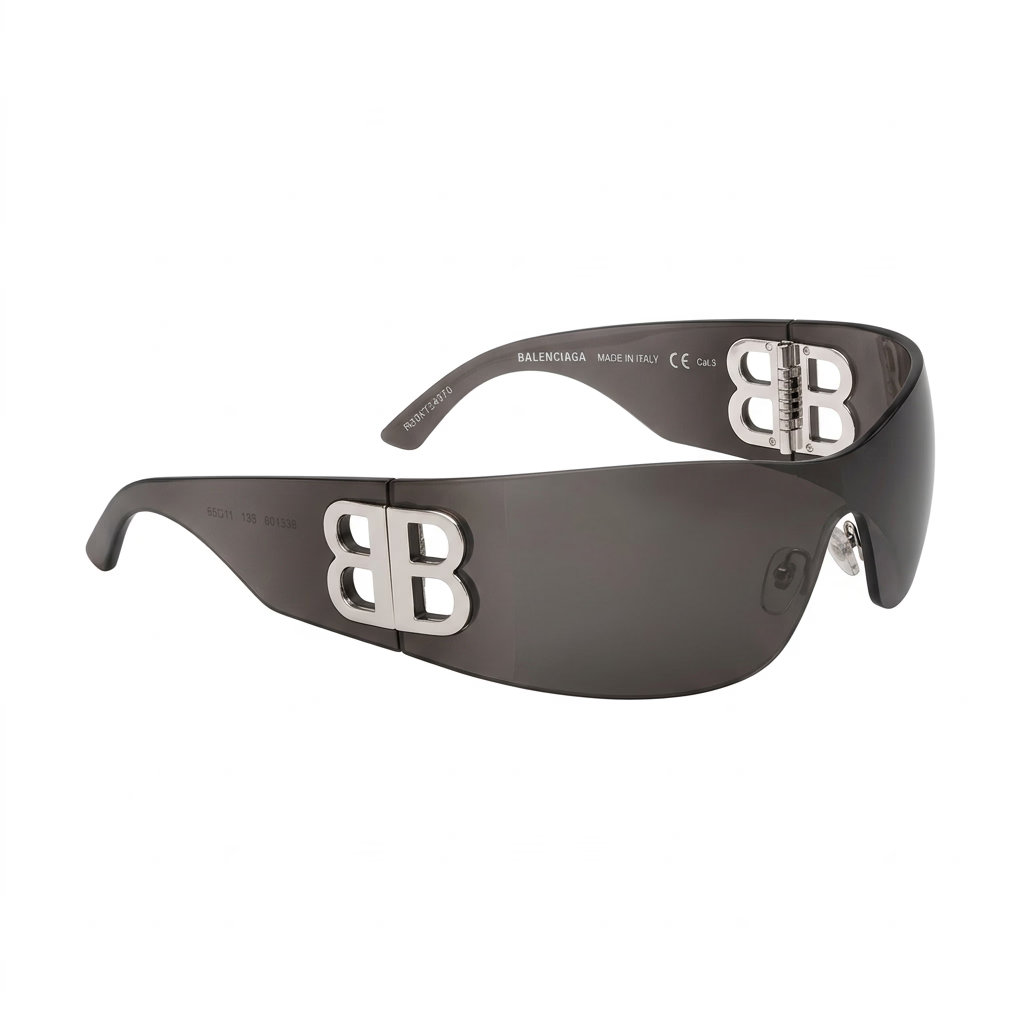 Balenciaga Unisex BB0359S Bossy Mask Shield Grey Sunglasses