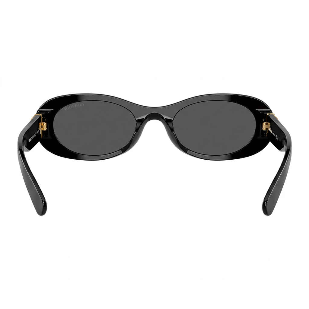 Miu Miu Women Black / Dark Grey Oval Sunglasses