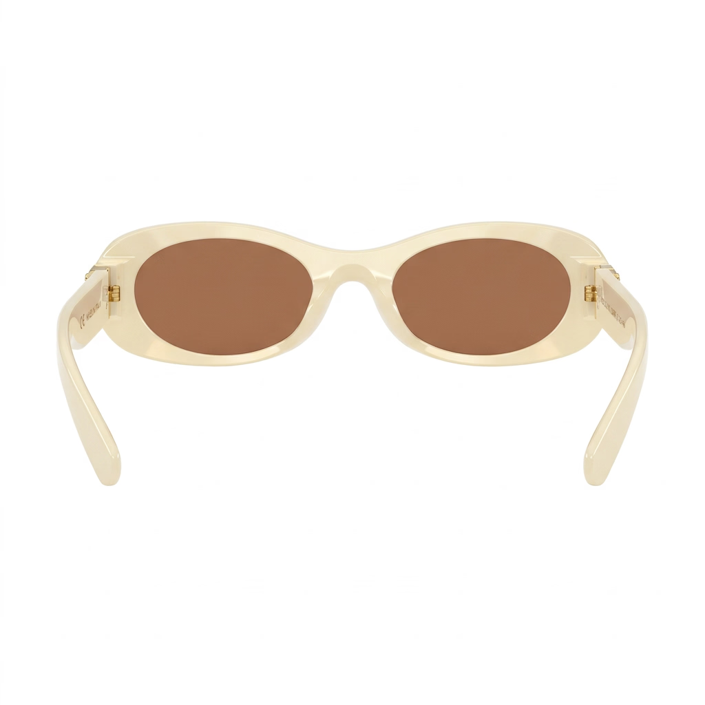 Miu Miu Women's MU 06ZS  Milk White / Brown Oval Sunglasses