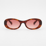 Miu Miu Women Oval Opaline Brown / Pink Tint Sunglasses