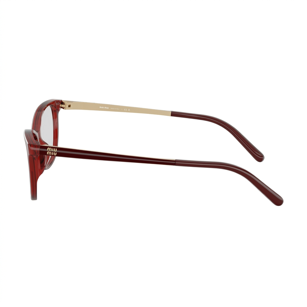 Miu Miu Women Transparent Cherry Red / Gold Optical Glasses