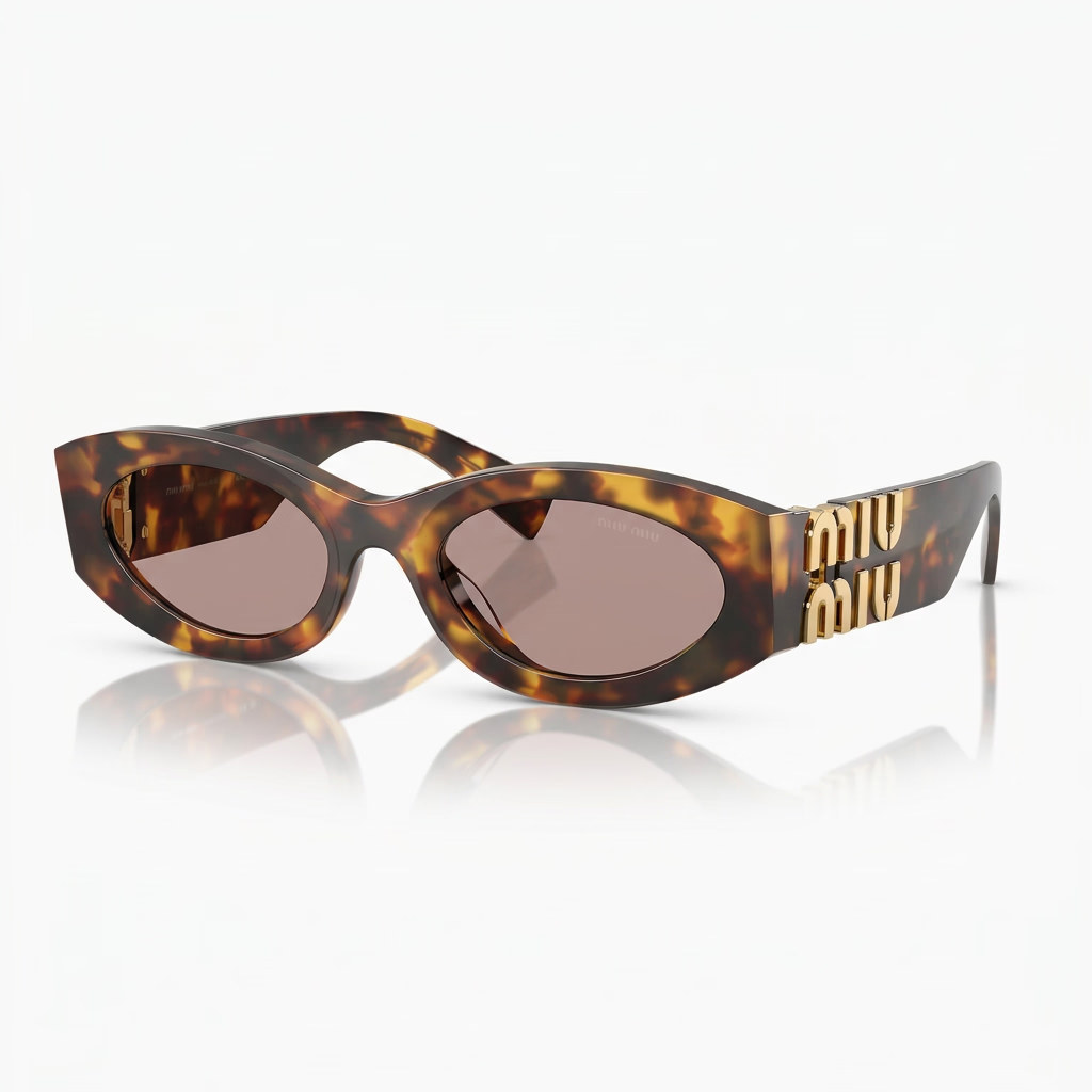 Miu Miu Women MU 11WS Glimpse Oval Tortoise/ Voilet Sunglasses