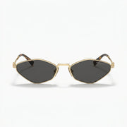 Miu Miu Women Pale Gold Metal Dark Grey Sunglasses 