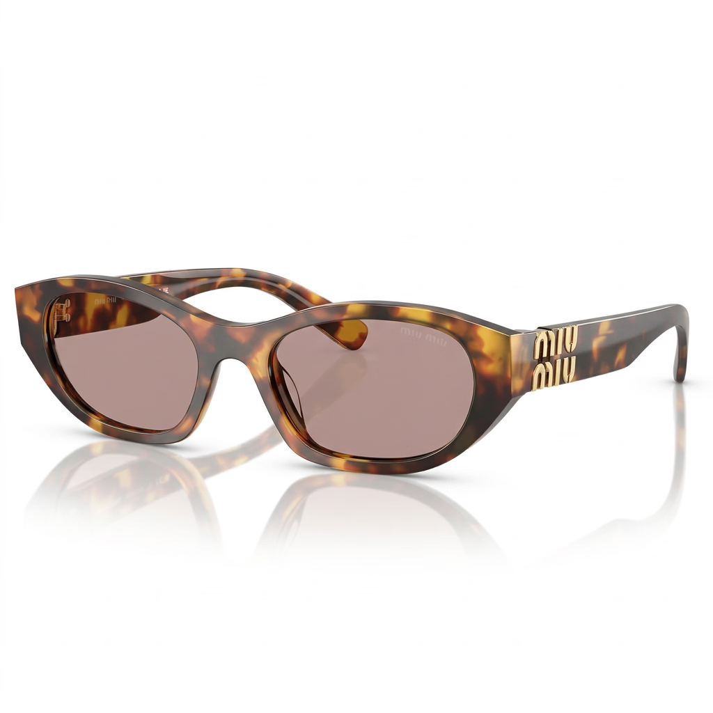 Miu Miu Women MU A03S Cat-Eye Havana / Violet Tint Sunglasses