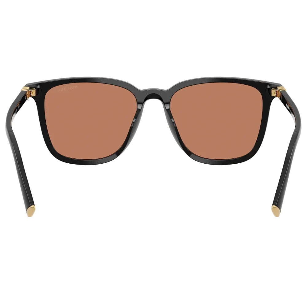 Miu Miu Women Square Black / Brown Sunglasses