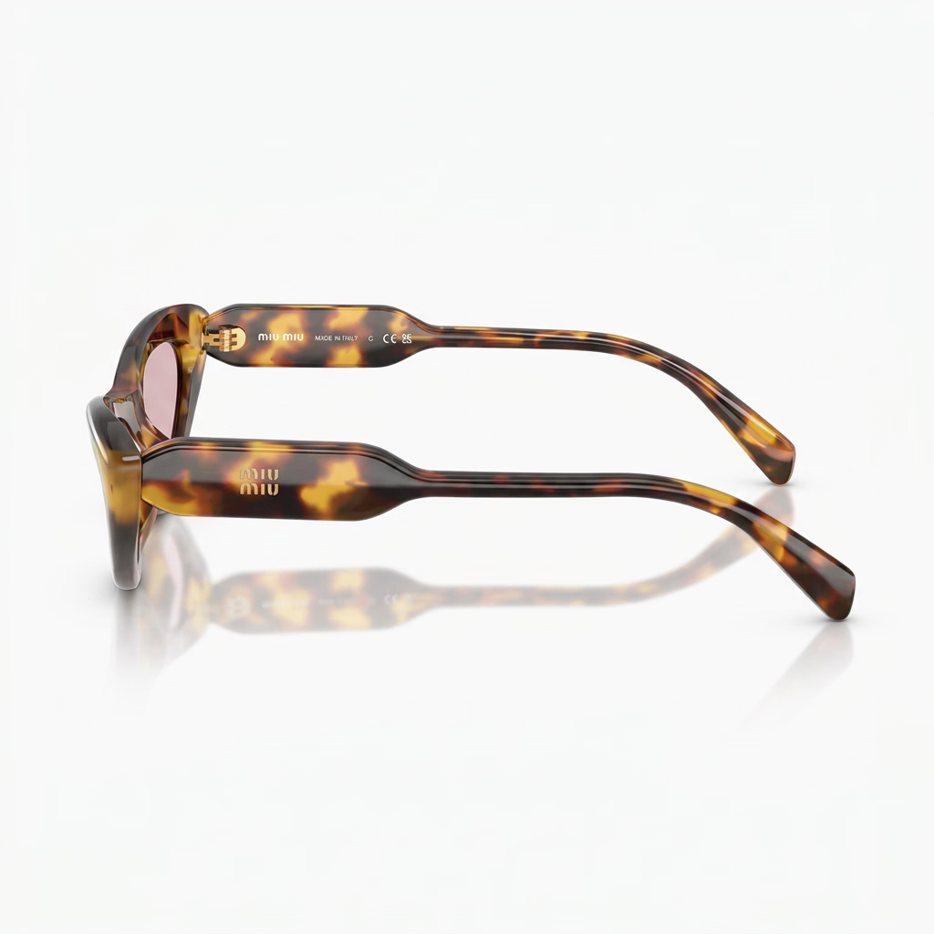 Miu Miu Women MU B11SU Cat-Eye Tortoise / Pink Sunglasses