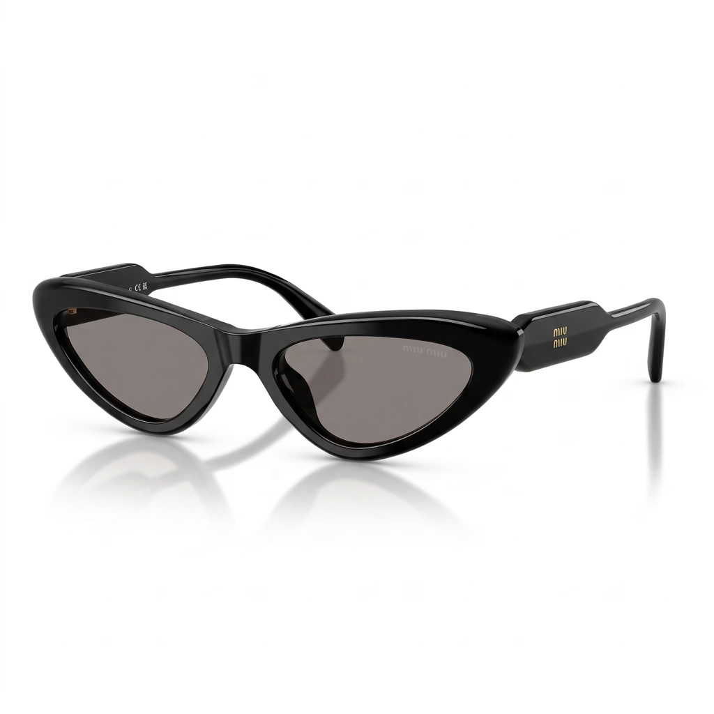 Miu Miu Women MU B11SU Cat-Eye Black / Grey Sunglasses