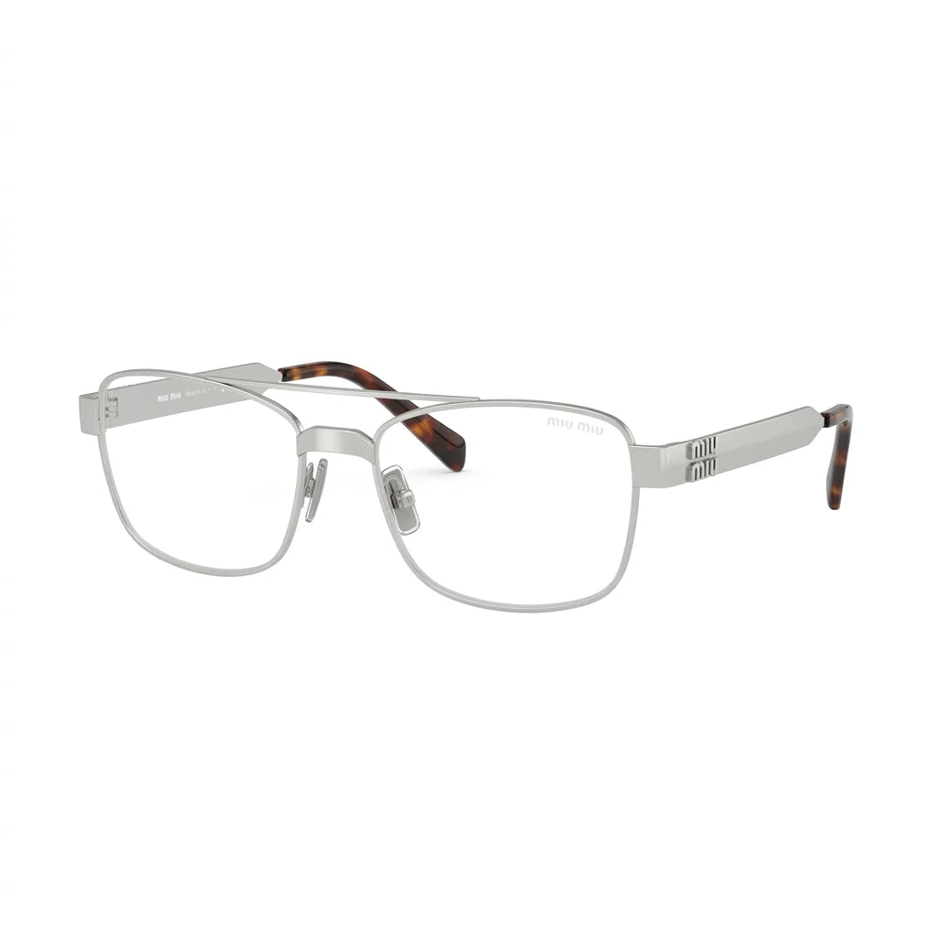 Miu Miu Women / Unisex Double-Bridge Silver Optical Glasses
