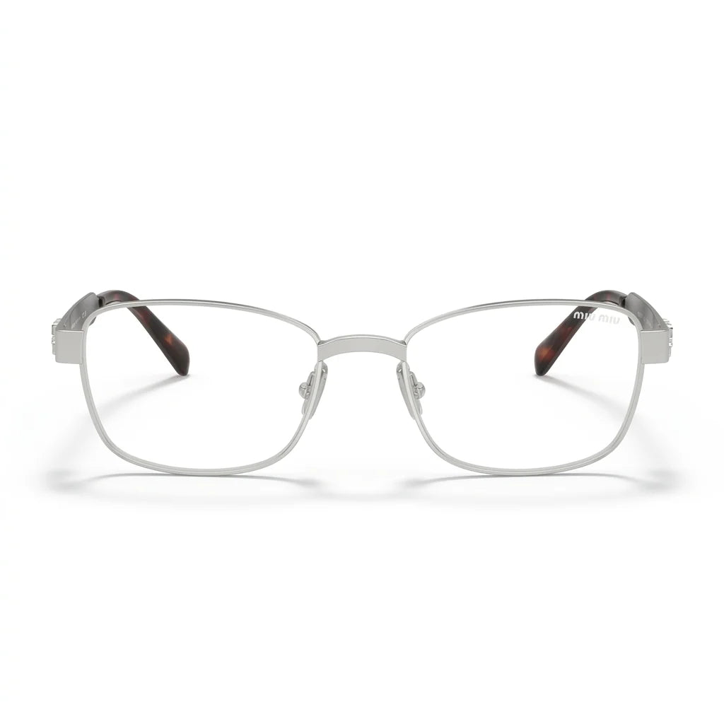 Miu Miu Women / Unisex Double-Bridge Silver Optical Glasses