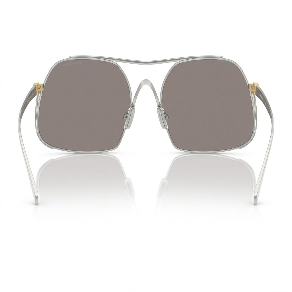 Miu Miu MU A55S Women Square Silver / Dark Grey Sunglasses