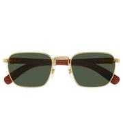 Cartier Première De Cartier Men Square Wood Temples Green Sunglasses
