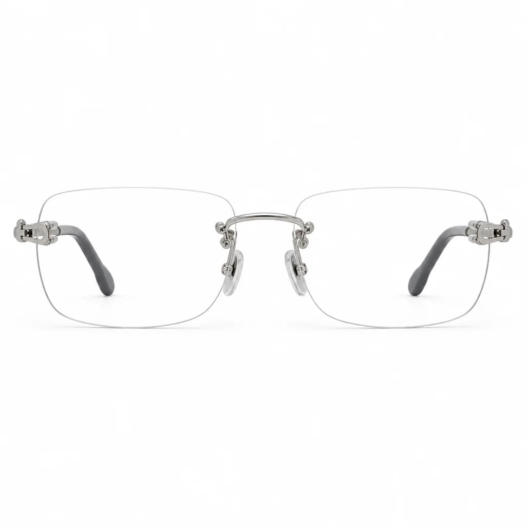 FRED FG50002F Luxury Unisex Rimless Silver & Cable Optical Frame