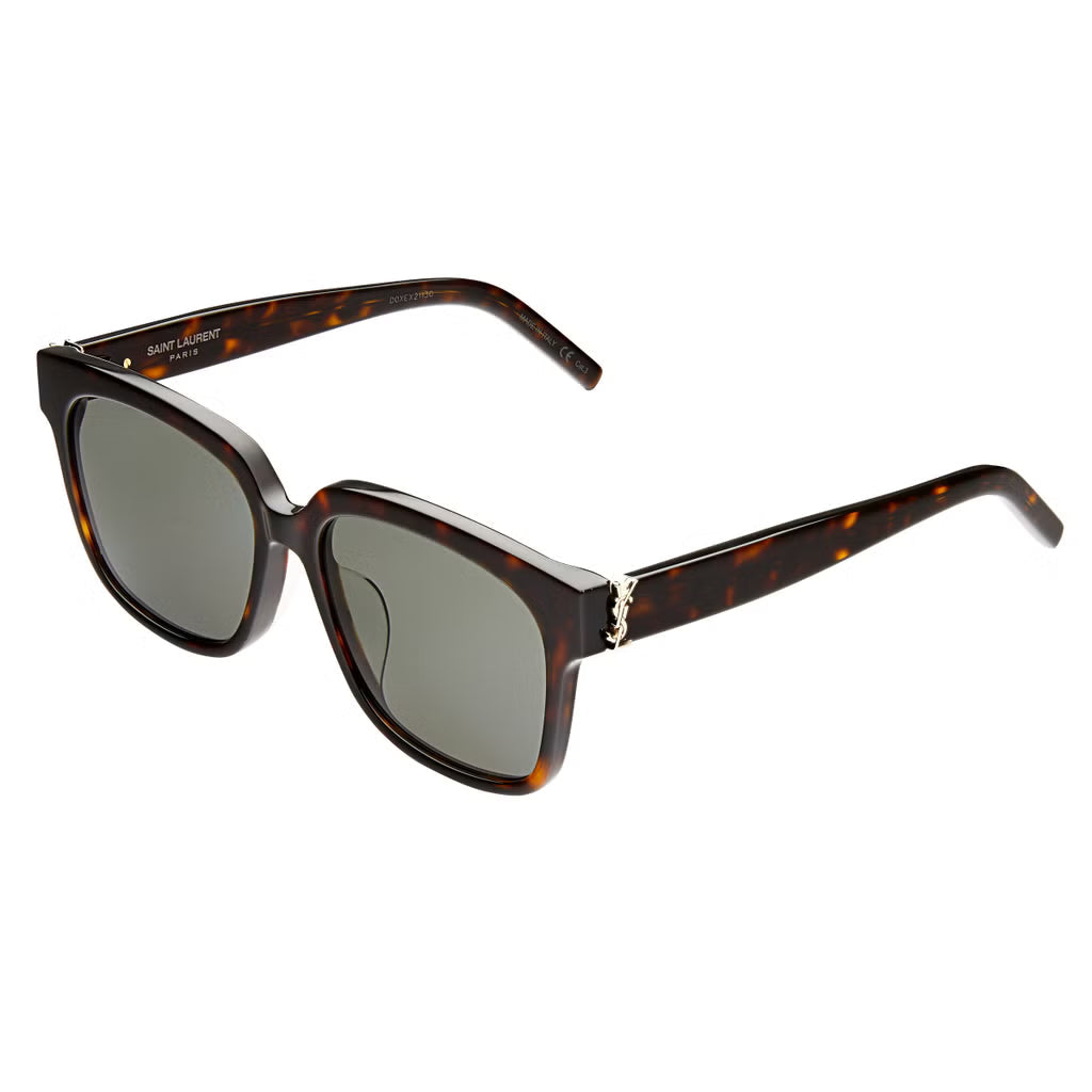 Saint Laurent Women SL M40 Gold YSL Monogram Hinge Havana Sunglasses