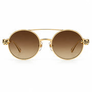 Cartier Panthère de C Women Round Brown Gradient Sunglasses