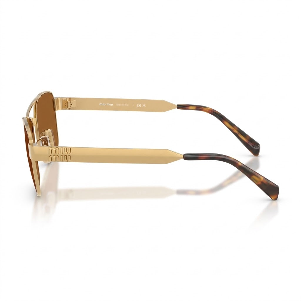 Miu Miu Women / Unisex Double-Bridge Optical Brown / Gold Glasses