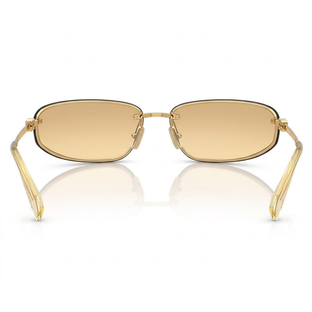 Miu Miu Women MU A50S Rimless Shield  Gold / Yellow Gradient Sunglasses