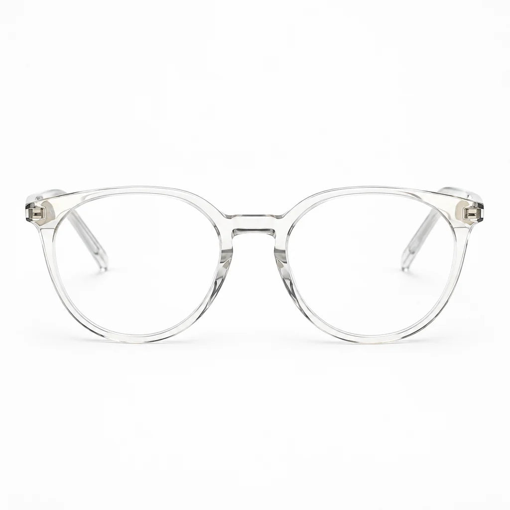 Saint Laurent SL 681/F Unisex Transparent Round-Frame Glasses

