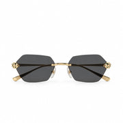 Cartier Panthère de C Women Rimless Hexagon-Frame Grey Sunglasses

