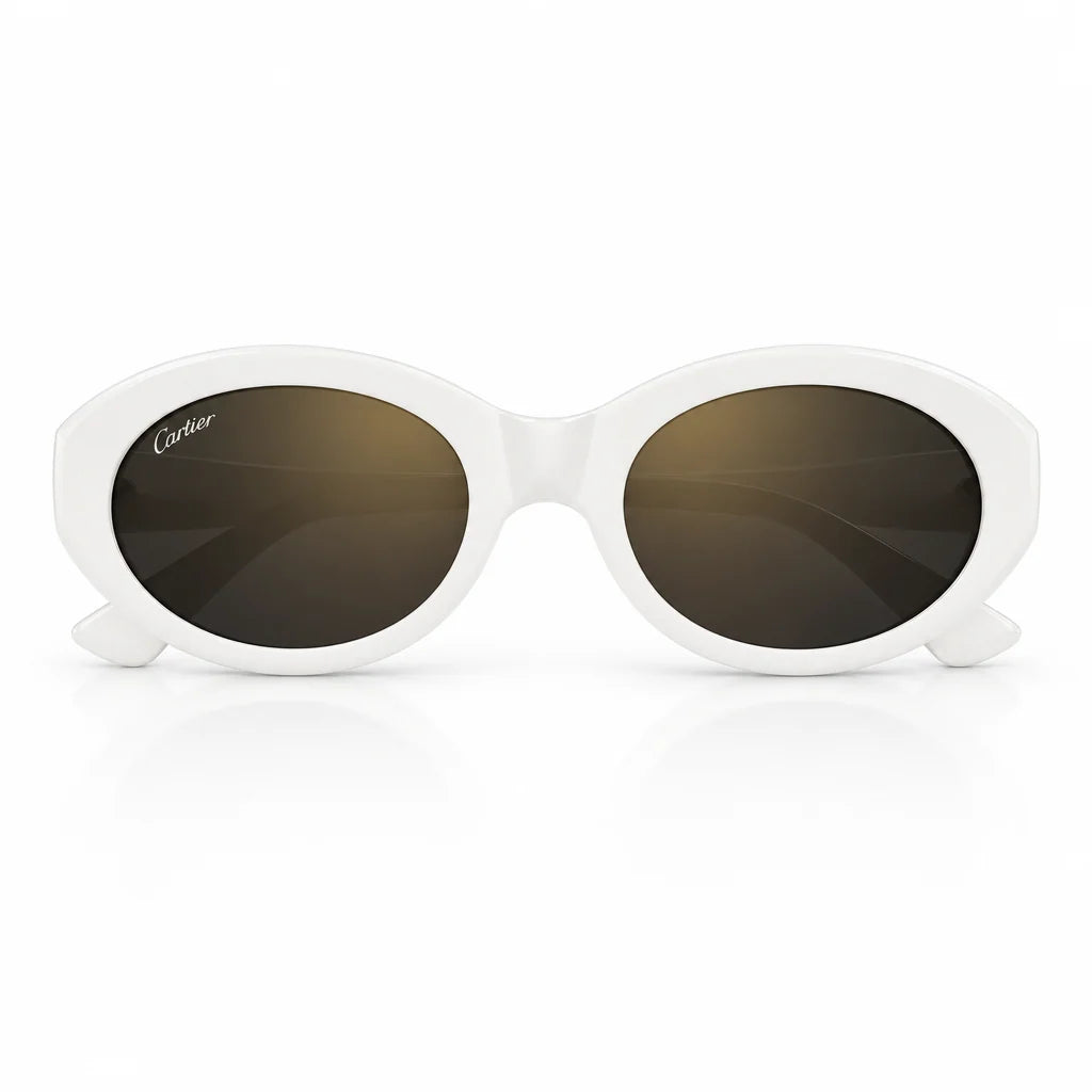 Cartier Signature C de Motif Women White Sunglasses