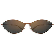 Balenciaga Unisex BB0350S Ochre Brown Cat-Eye Titanium Sunglasses