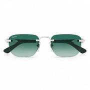 Cartier Elongated C de Motif Men Rimless Green Gradient Sunglasses