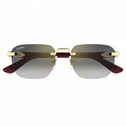 Cartier Elongated C de Motif Men Rimless Gradient Grey Sunglasses