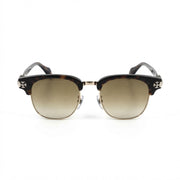 Chrome Hearts Unisex Square Tortoise & Gold Gothic Sunglasses