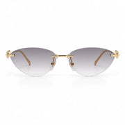 Cartier Clash de C Women Rimless Studded Temple Grey Sunglasses