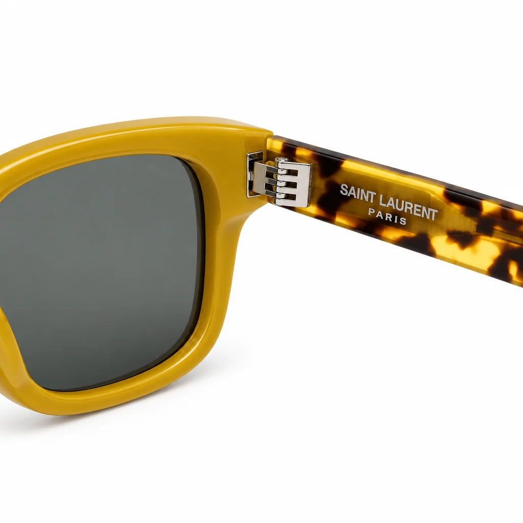 Saint Laurent SL 801 Unisex Square Yellow/Havana Sunglasses