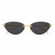 Cartier Clash de C Women Rimless Studded Temple Dark Grey Sunglasses