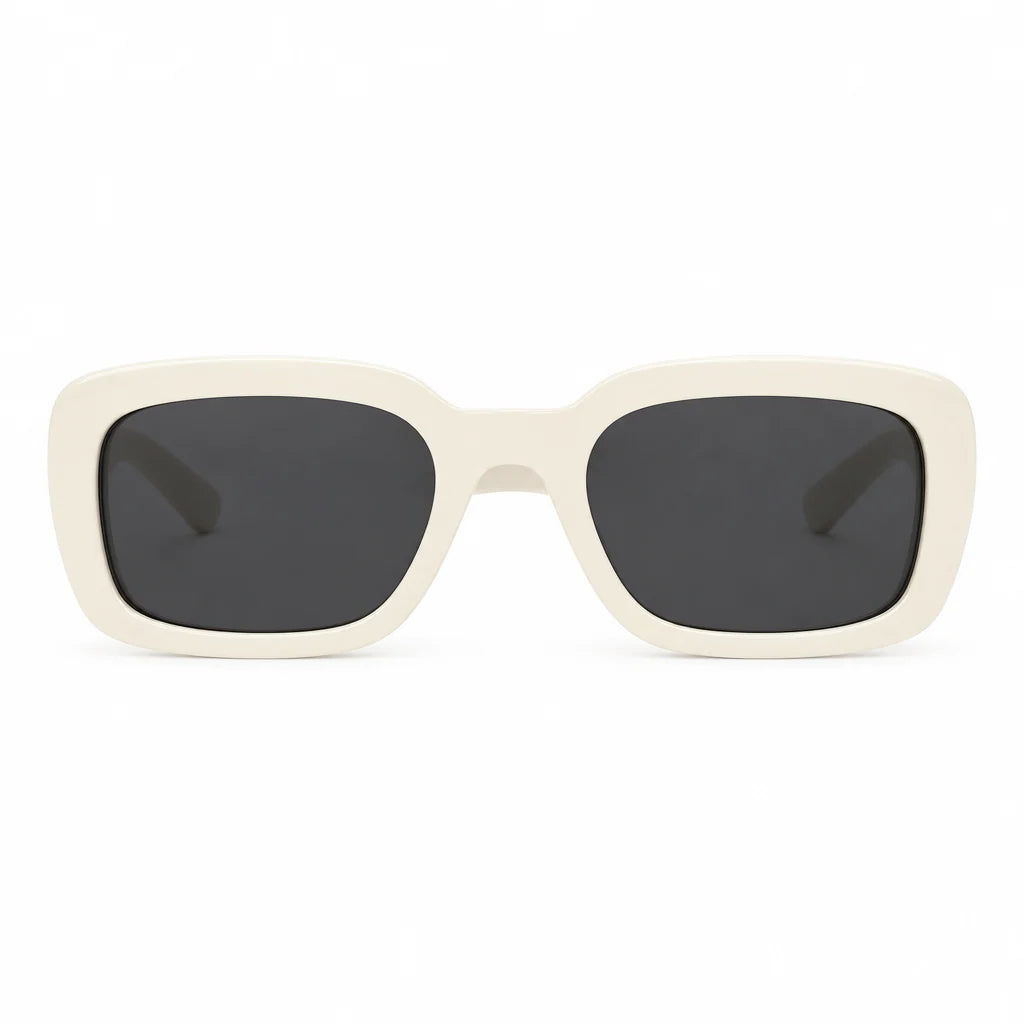 Saint Laurent SL M130 Women Pillowed Rectangular Ivory / White Sunglasses