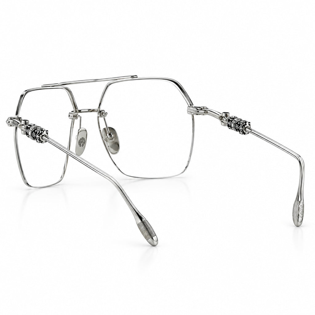 Chrome Hearts Unisex Silver Transparent Fluid Optical Glasses
