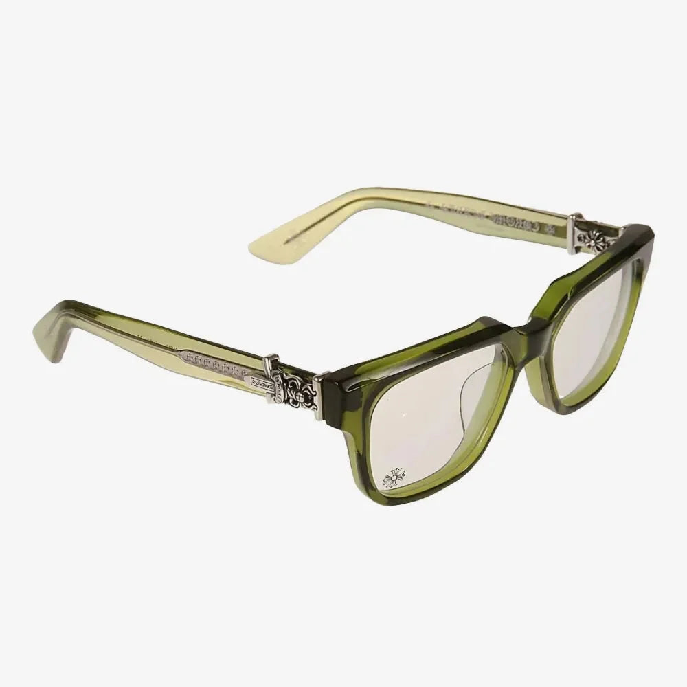 Chrome Hearts Vagillionaire II Square-Frame Army Green Sunglasses