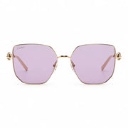 Cartier Clash de C Women Gold Finish Studded Temple Square Violet Sunglasses