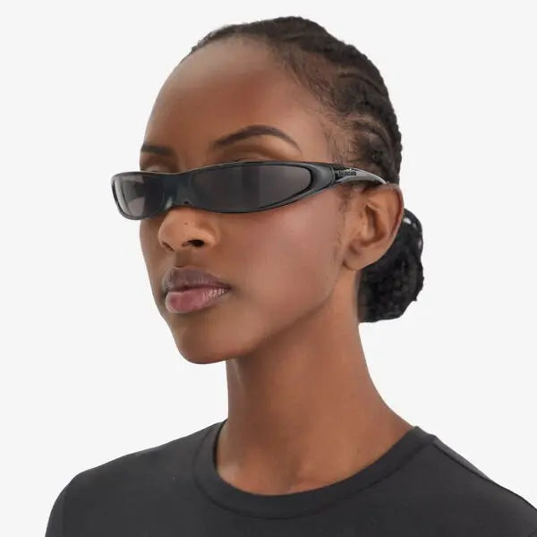 Balenciaga Unisex BB0383S Wrap Shield Black / Grey Sunglasses