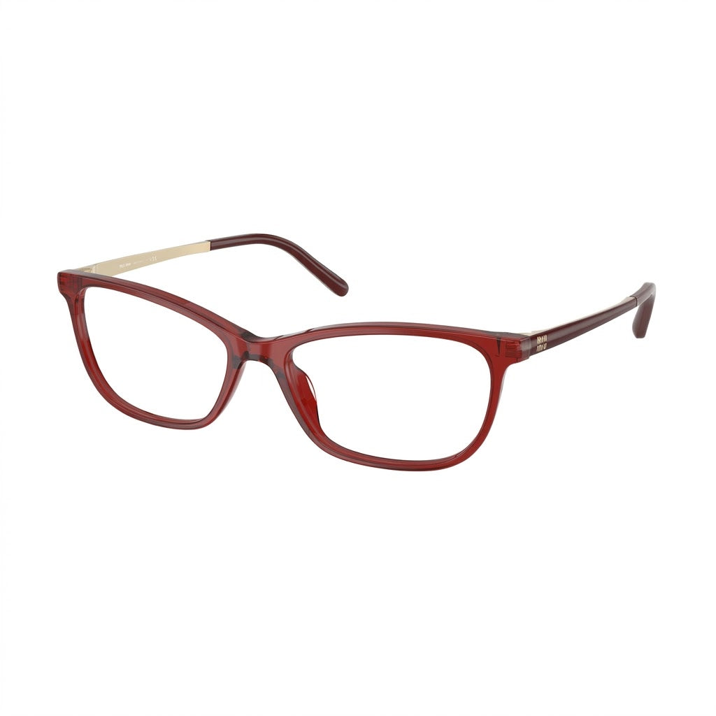 Miu Miu Women Transparent Cherry Red / Gold Optical Glasses