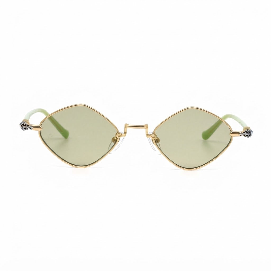 Chrome Hearts Diamond Dog 2156 Unisex Matte Green & Gold Diamond Sunglasses