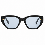 Miu Miu Women Cat-Eye Blue / Off-White Textured Temple Polarized Sunglasses