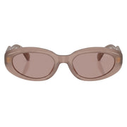 Miu Miu Women Oval Dew Opal / Light Purple Brown Sunglasses 