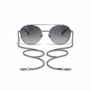 Chanel Pilot Calfskin Grey Gradient Sunglasses