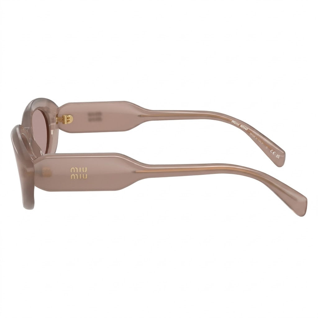 Miu Miu Women Oval Dew Opal / Light Purple Brown Sunglasses