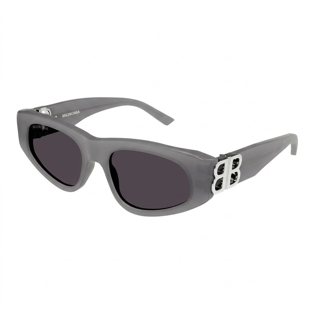 Balenciaga Women BB0095S Dynasty Oval Grey / Silver Sunglasses