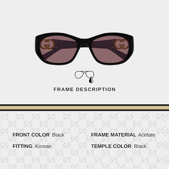 Black acetate luxury sunglasses with tinted lenses and gold logo details on the frames.
