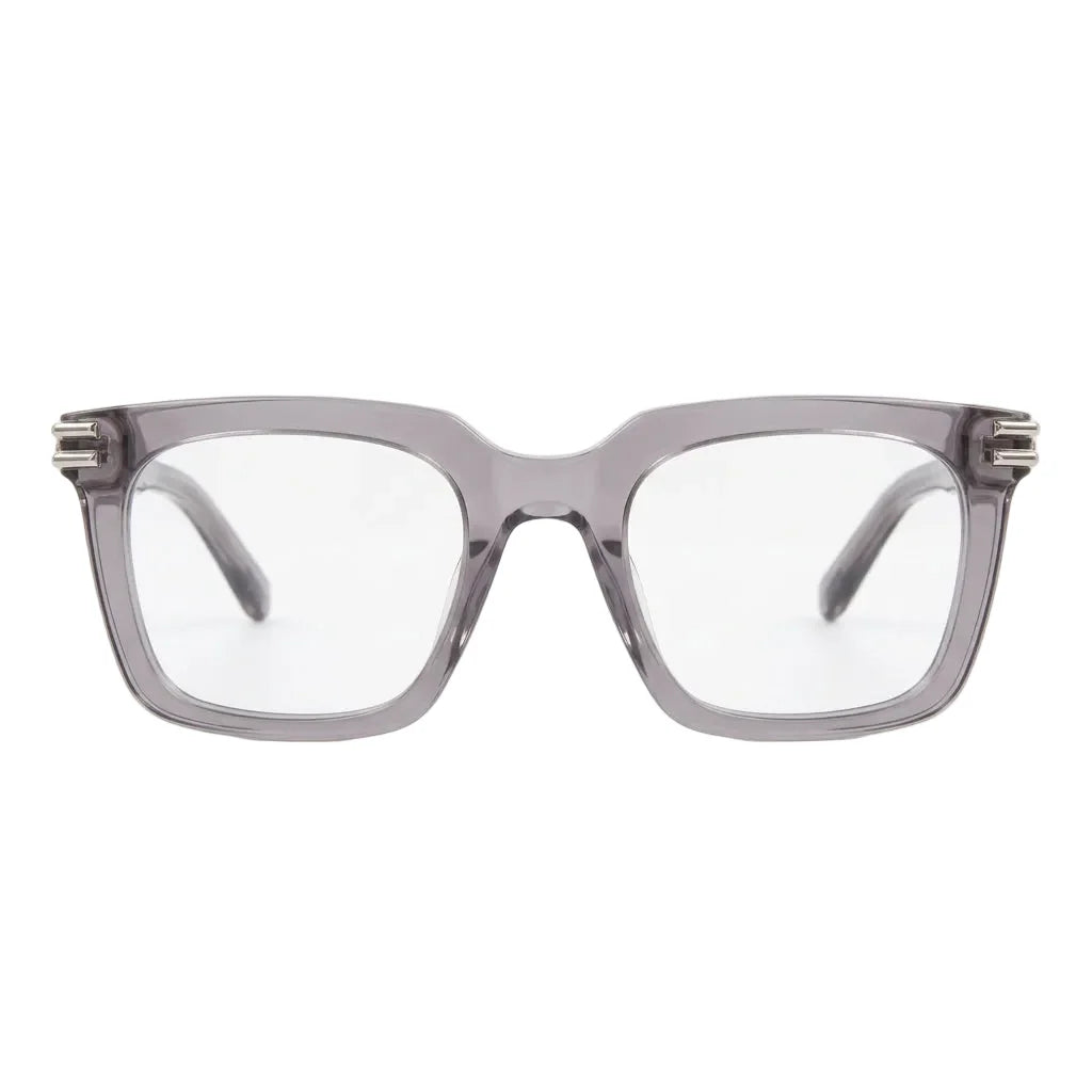 Philipp Plein Men VPP115M 04AR Transparent Dark Grey Eyeglasses