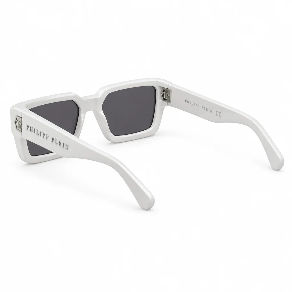 Philipp Plein Men's Square Matte White Sunglasses