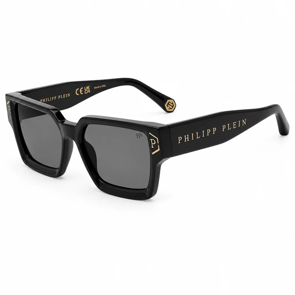 Philipp Plein Men's Square Shiny Black Sunglasses