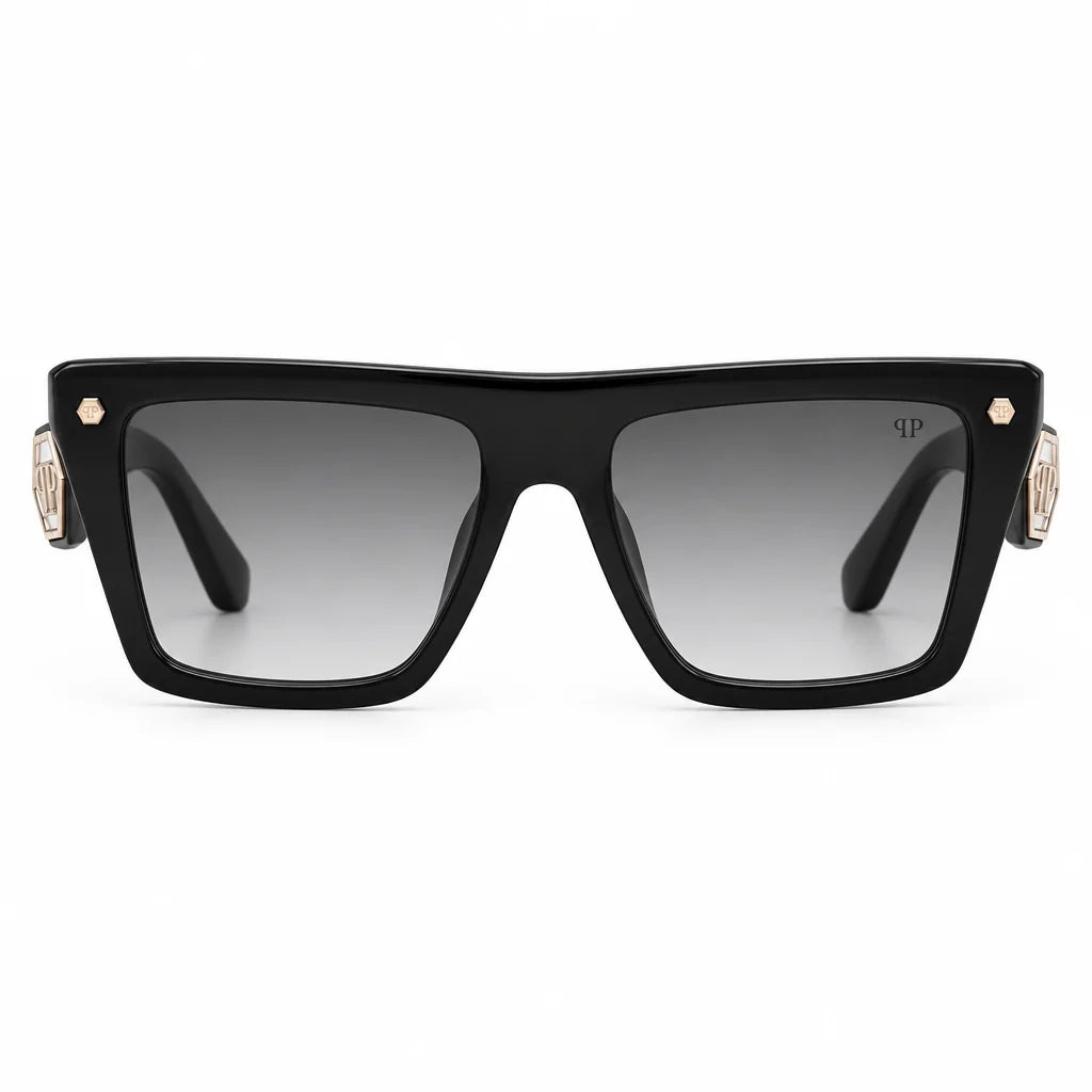 Philipp Plein SPP177 Unisex Shiny Black Sunglasses